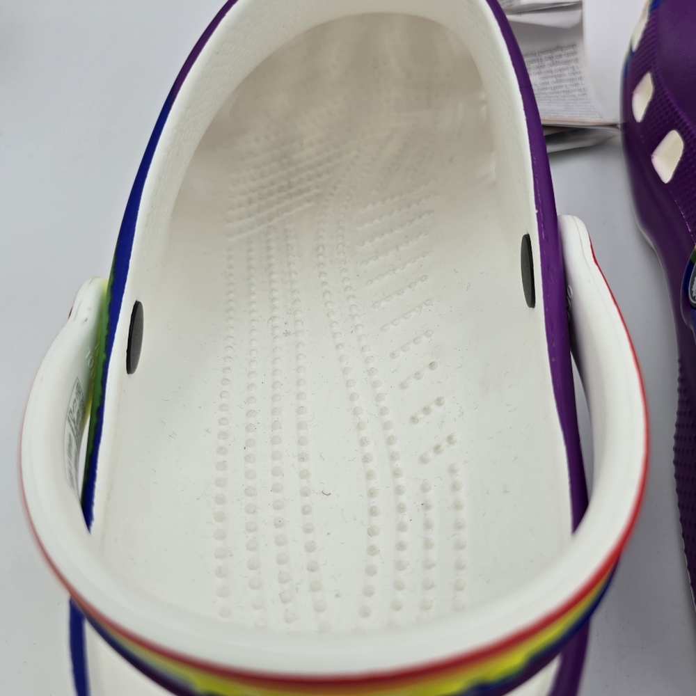 NWT Crocs Classic Rainbow Dye Clogs, Men's 10 / Women's 12 ~ Pride Sandals ~ - Picture 8 of 16